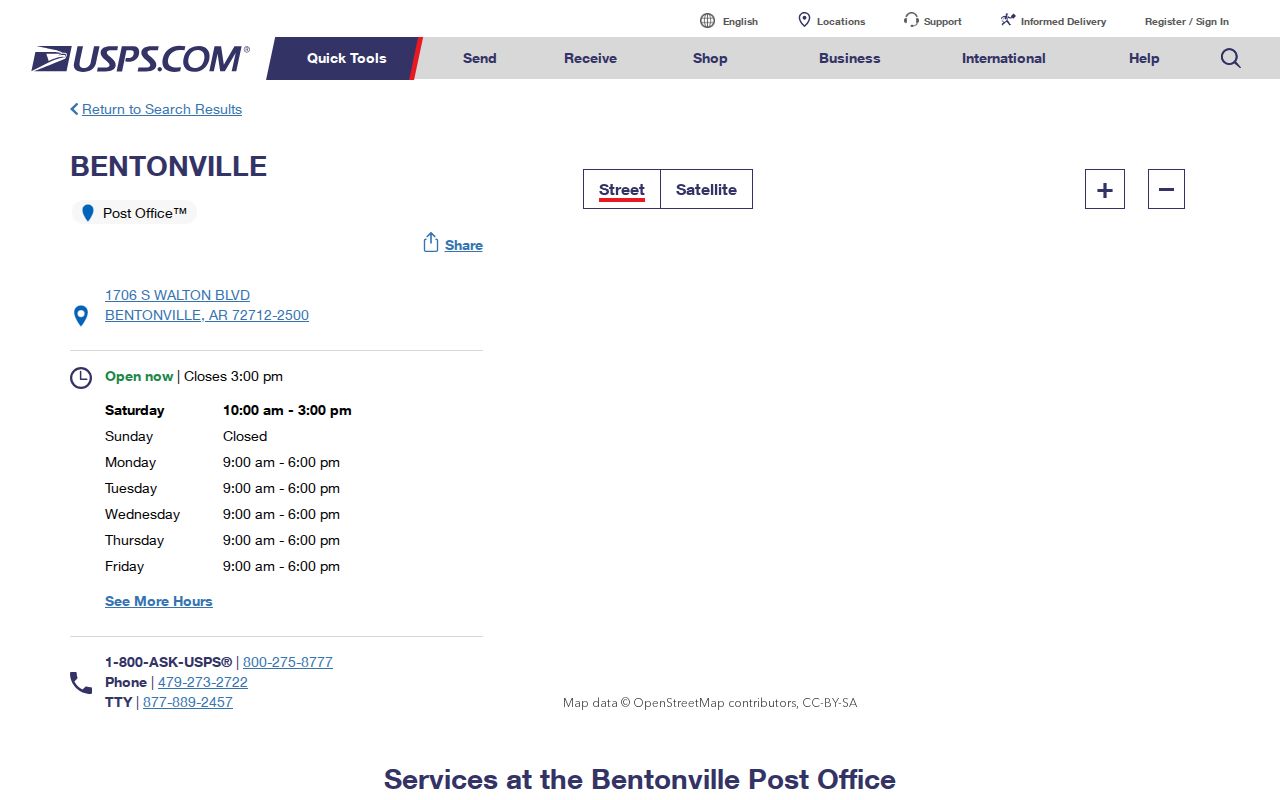 Bentonville Post Office source for the Bentonville postal directory