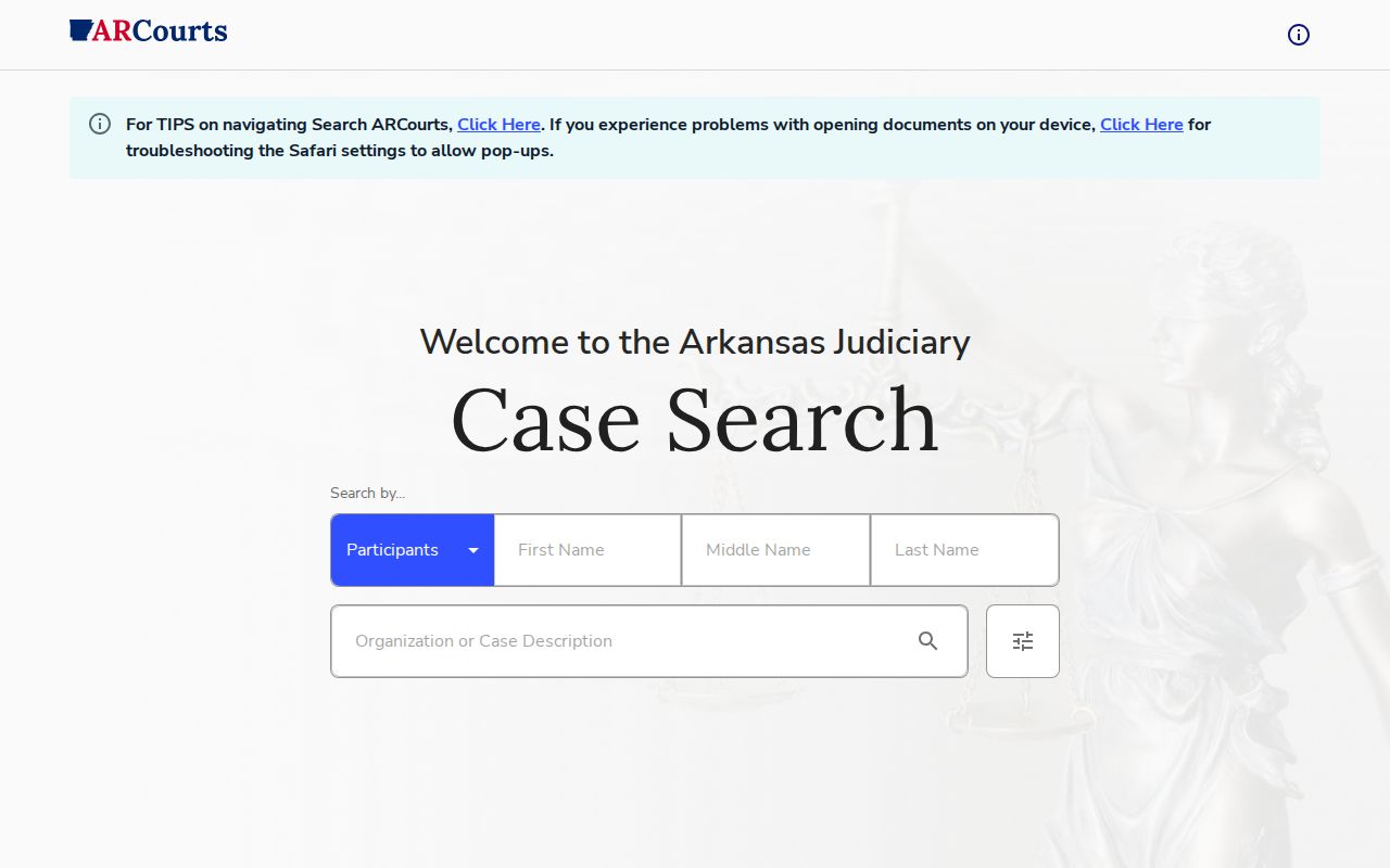 Bentonville resident lookup through the Search ARCourts interface